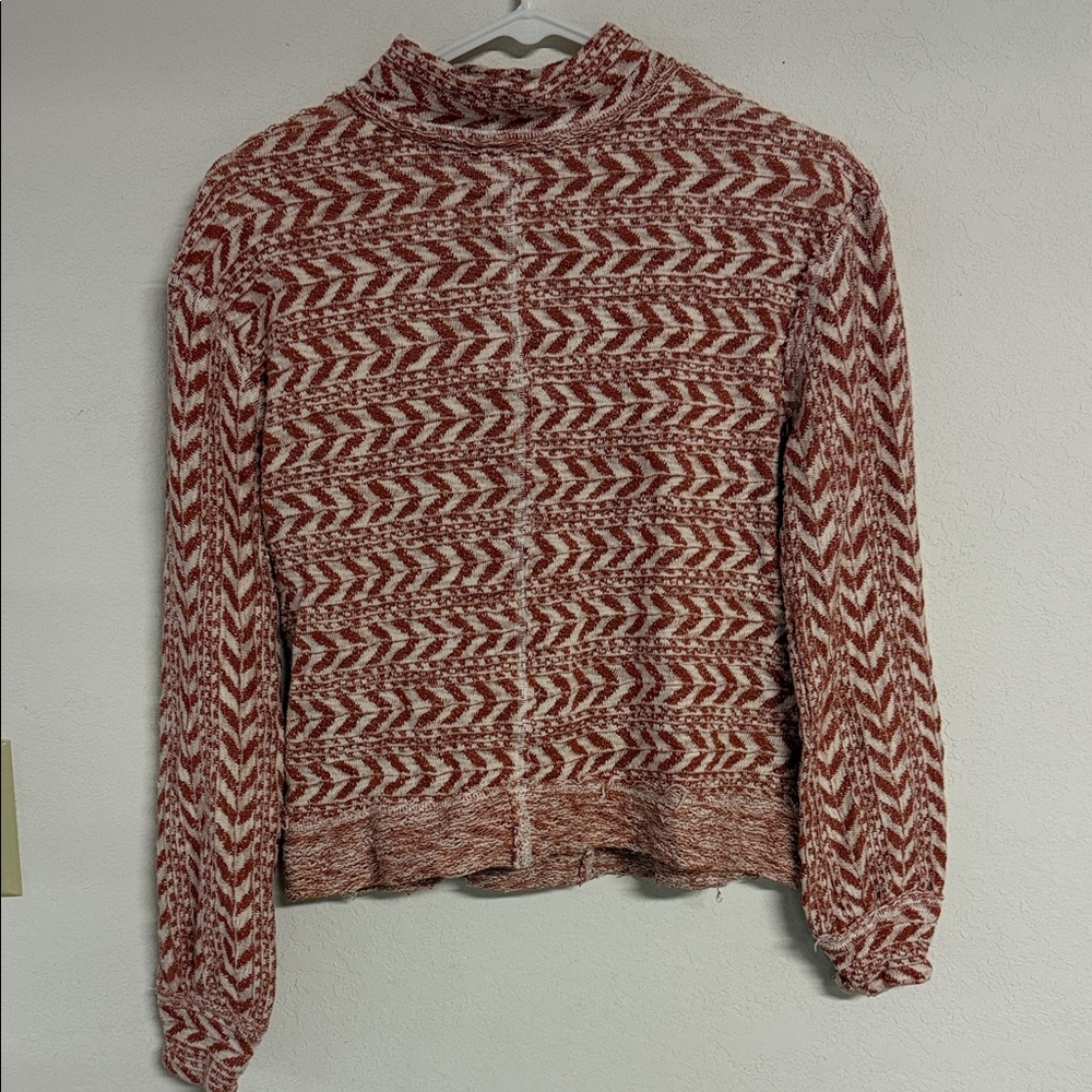Red and White Patterned Sweater